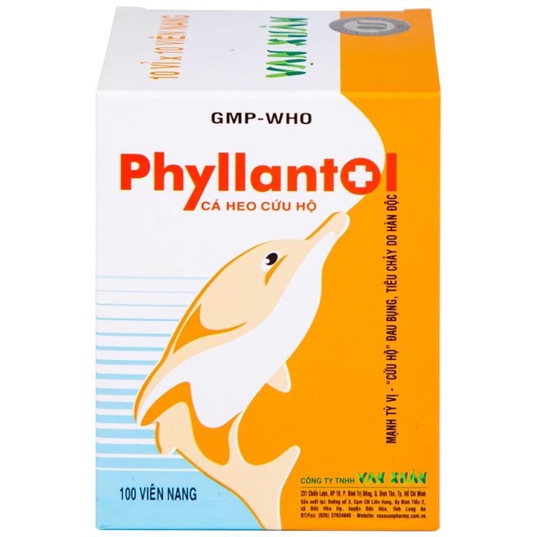 Viên nang Phyllantol Vạn Xuân điều trị bệnh tiêu hóa, gan mật, mệt mỏi, ngực sườn đầy tức (10 vỉ x 10 viên) 