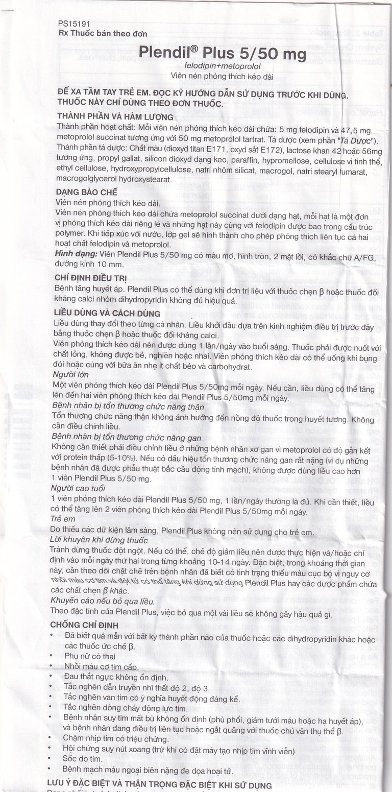 Viên nén Plendil Plus AstraZeneca điều trị tăng huyết áp (30 viên)