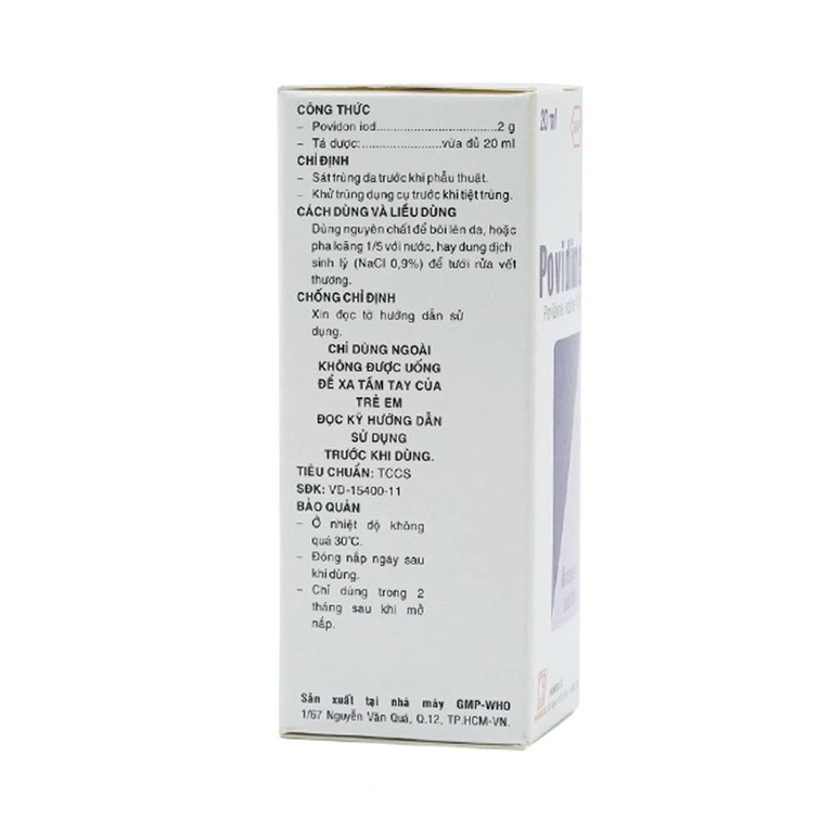 Dung dịch sát khuẩn Povidine 10% Pharmedic ngăn ngừa nhiễm khuẩn ở vết cắt, vết trầy (20ml)