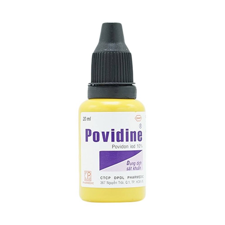 Dung dịch sát khuẩn Povidine 10% Pharmedic ngăn ngừa nhiễm khuẩn ở vết cắt, vết trầy (20ml)