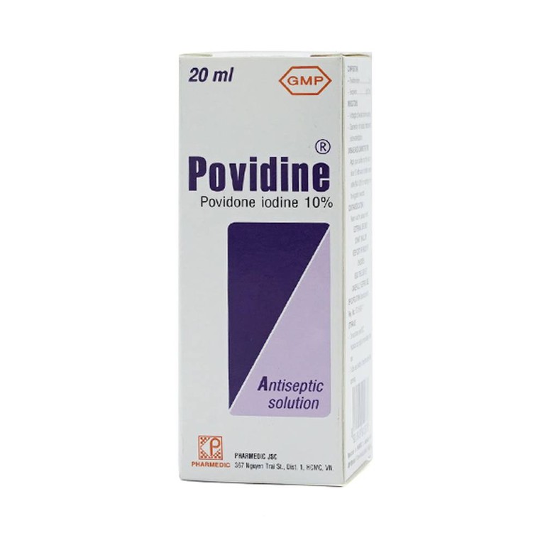 Dung dịch sát khuẩn Povidine 10% Pharmedic ngăn ngừa nhiễm khuẩn ở vết cắt, vết trầy (20ml)