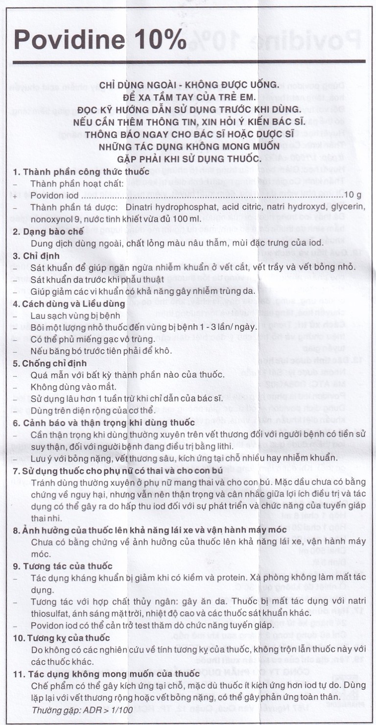 Dung dịch sát khuẩn Povidine 10% Pharmedic ngăn ngừa nhiễm khuẩn ở vết cắt, vết trầy (8ml)