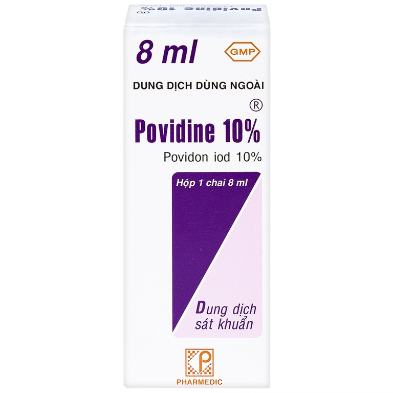Dung dịch sát khuẩn Povidine 10% Pharmedic ngăn ngừa nhiễm khuẩn ở vết cắt, vết trầy (8ml)