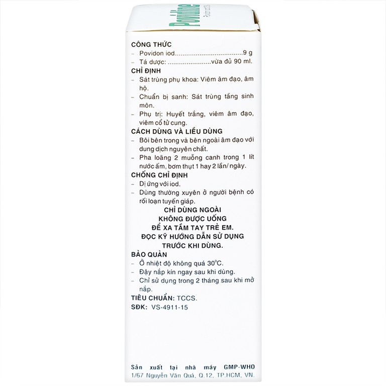 Dung dịch phụ khoa Povidine 10% Pharmedic sát trùng phụ khoa, viêm âm đạo, âm hộ (90ml)