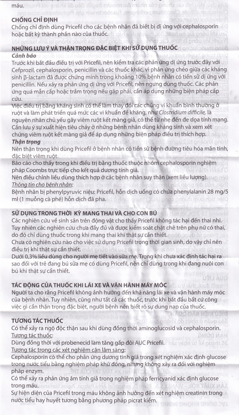 Thuốc Pricefil 500mg Vianex điều trị nhiễm khuẩn đường hô hấp (1 vỉ x 12 viên)