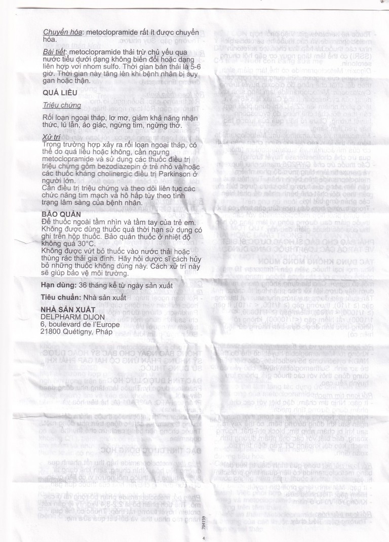 Thuốc Primperan 10mg Sanofi điều trị triệu chứng nôn và buồn nôn (2 vỉ x 20 viên) 