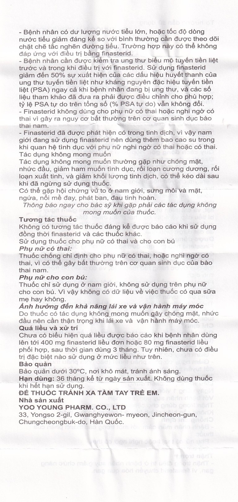 Thuốc Prorid 5mg Yoo Young điều trị tăng sản tuyến tiền liệt lành tính (10 vỉ x 10 viên)