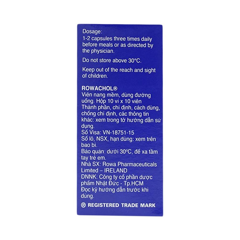 Thuốc Rowachol Rowa điều trị làm tan sỏi đường mật (10 vỉ x 10 viên)