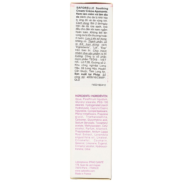 Kem Saforelle Crème Apaisante Soothing Cream hỗ trợ làm mềm và dịu da (50ml)