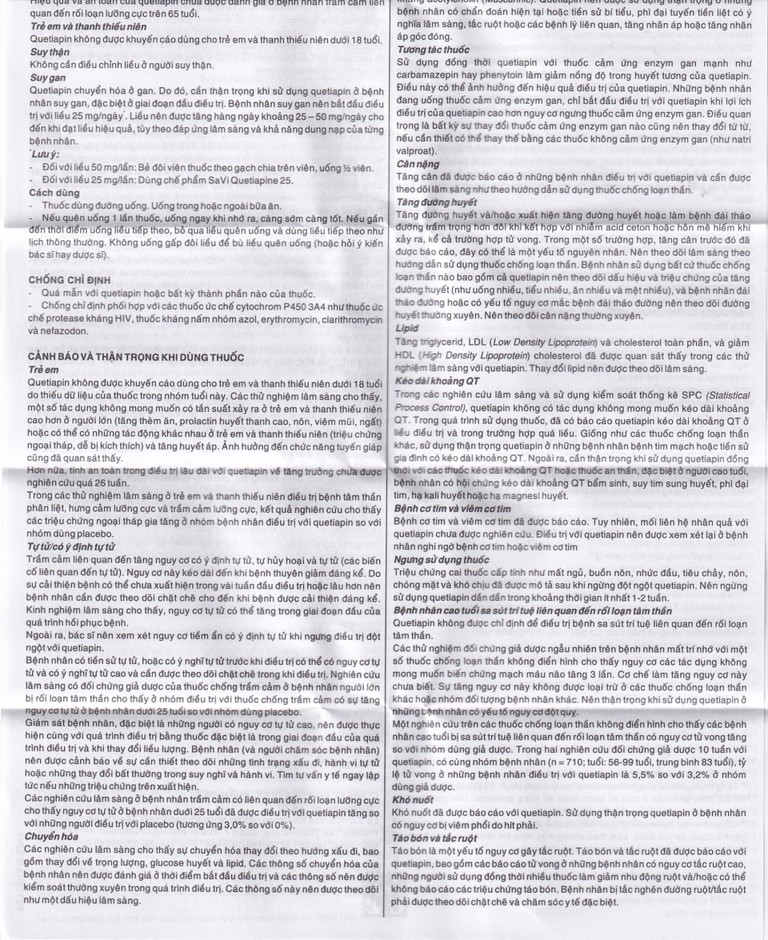 Thuốc Savi Quetiapine 100 điều trị tâm thần phân liệt (3 vỉ x 10 viên)