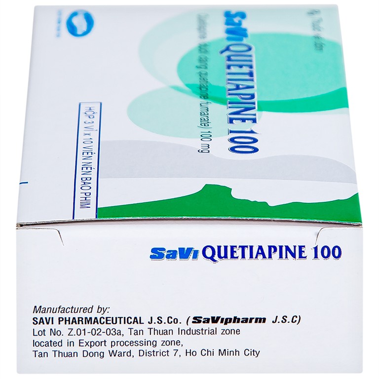 Thuốc Savi Quetiapine 100 điều trị tâm thần phân liệt (3 vỉ x 10 viên)