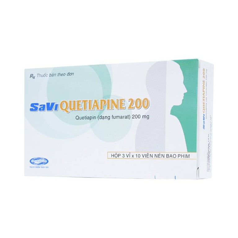 Thuốc Savi Quetiapine 200 điều trị tâm thần phân liệt (3 vỉ x 10 viên)