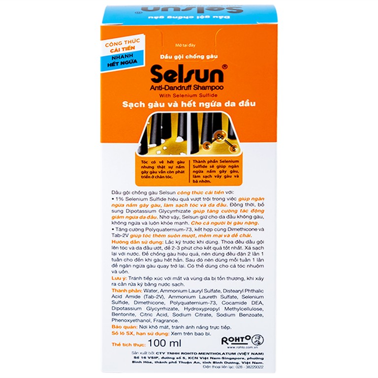 Dầu gội Selsun Rohto hỗ trợ làm sạch gàu, ngăn ngừa gàu hiệu quả (100ml)