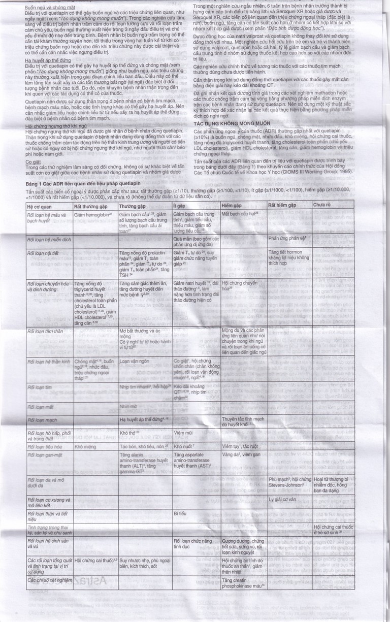 Thuốc Seroquel XR 300mg AstraZeneca điều trị tâm thần phân liệt (3 vỉ x 10 viên)