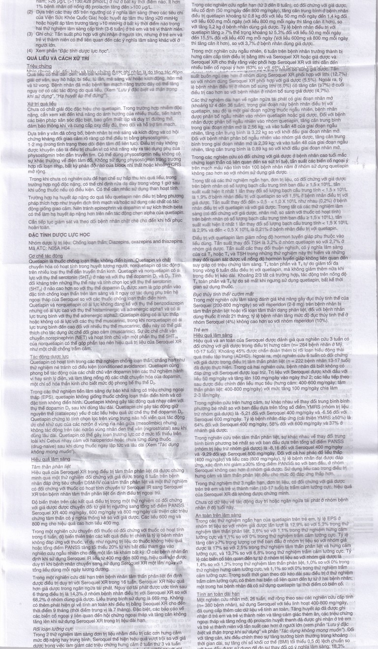 Thuốc Seroquel XR 50mg AstraZeneca điều trị tâm thần phân liệt (3 vỉ x 10 viên)