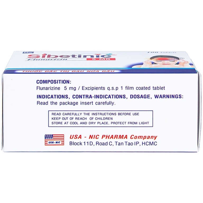 Thuốc Sibetinic đặc trị đau nửa đầu(10 vỉ x 10 viên)