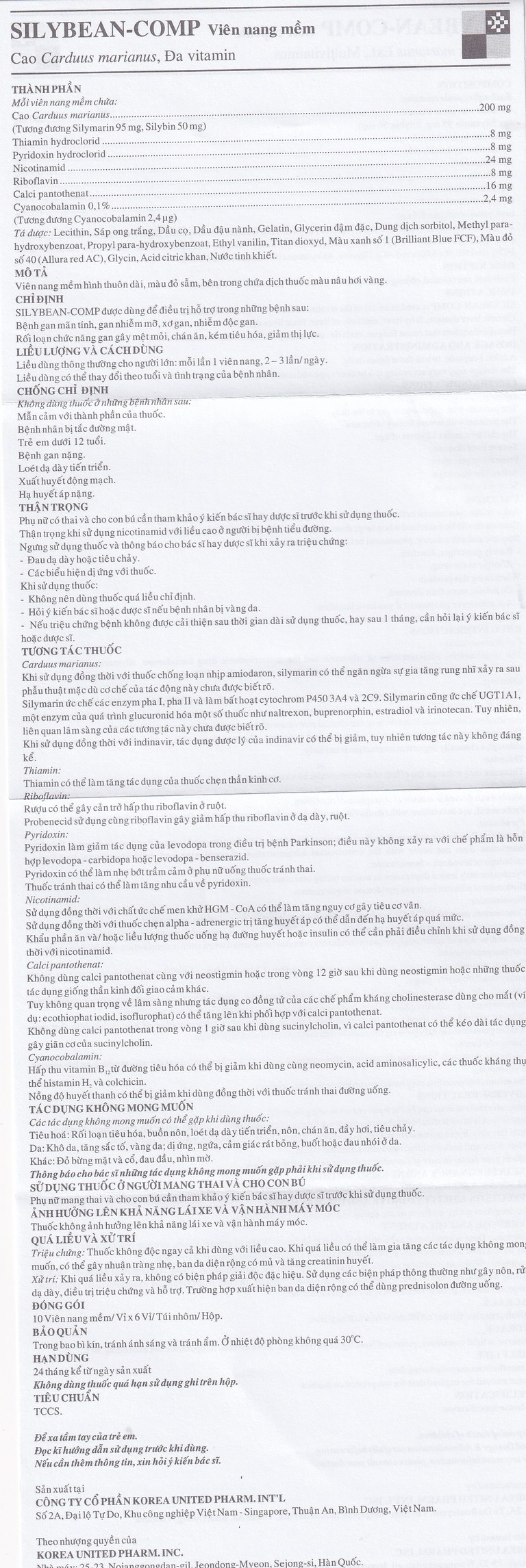 Thuốc Silybean-Comp United hỗ trợ điều trị bệnh gan mãn tính, gan nhiễm mỡ (6 vỉ x 10 viên)