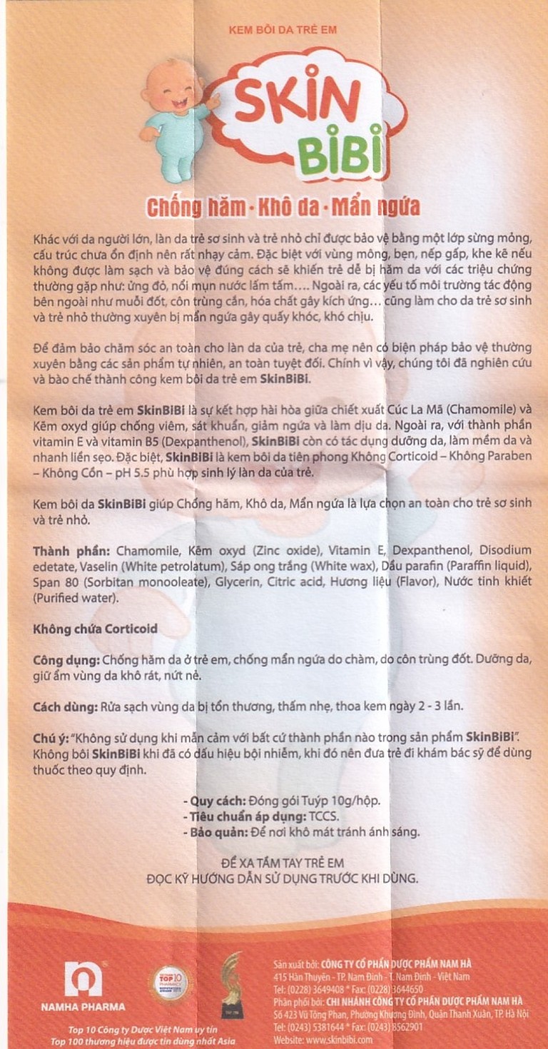 Kem bôi da trẻ em Skin Bibi Nam Hà dưỡng ẩm, chống kẽ nứt (10g)