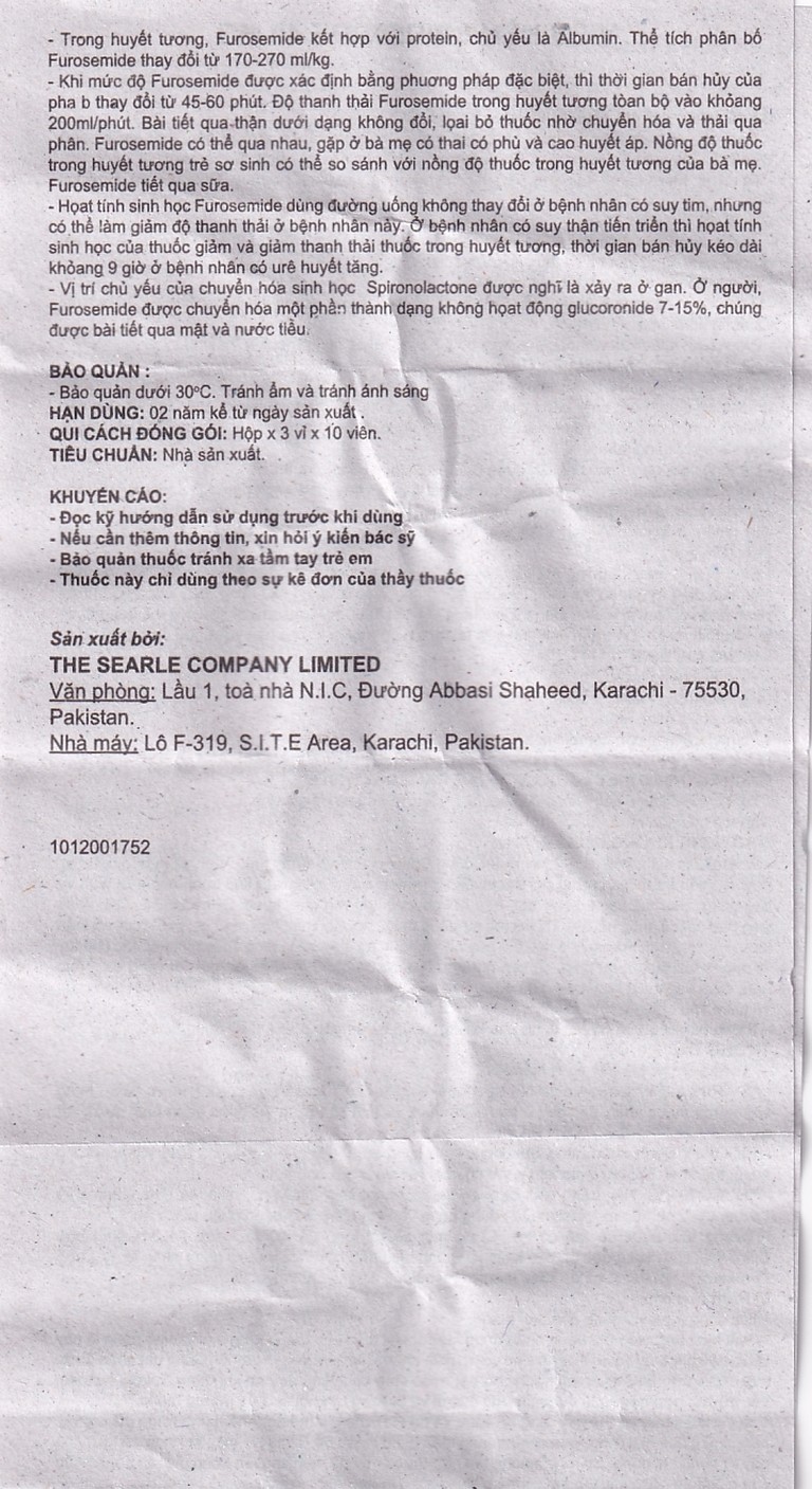 Thuốc Spiromide 40 Searle chẩn đoán và điều trị cường Aldosterone nguyên phát (3 vỉ x 10 viên) 