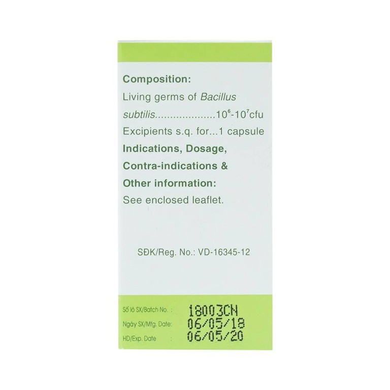 Thuốc Subtyl Mekophar điều trị tiêu chảy, viêm ruột (20 viên)