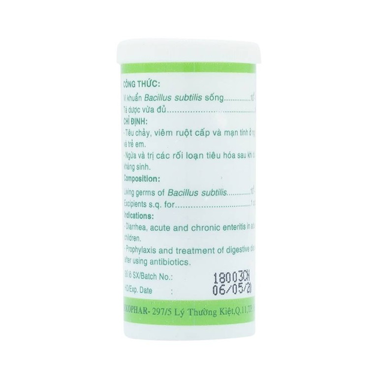 Thuốc Subtyl Mekophar điều trị tiêu chảy, viêm ruột (20 viên)