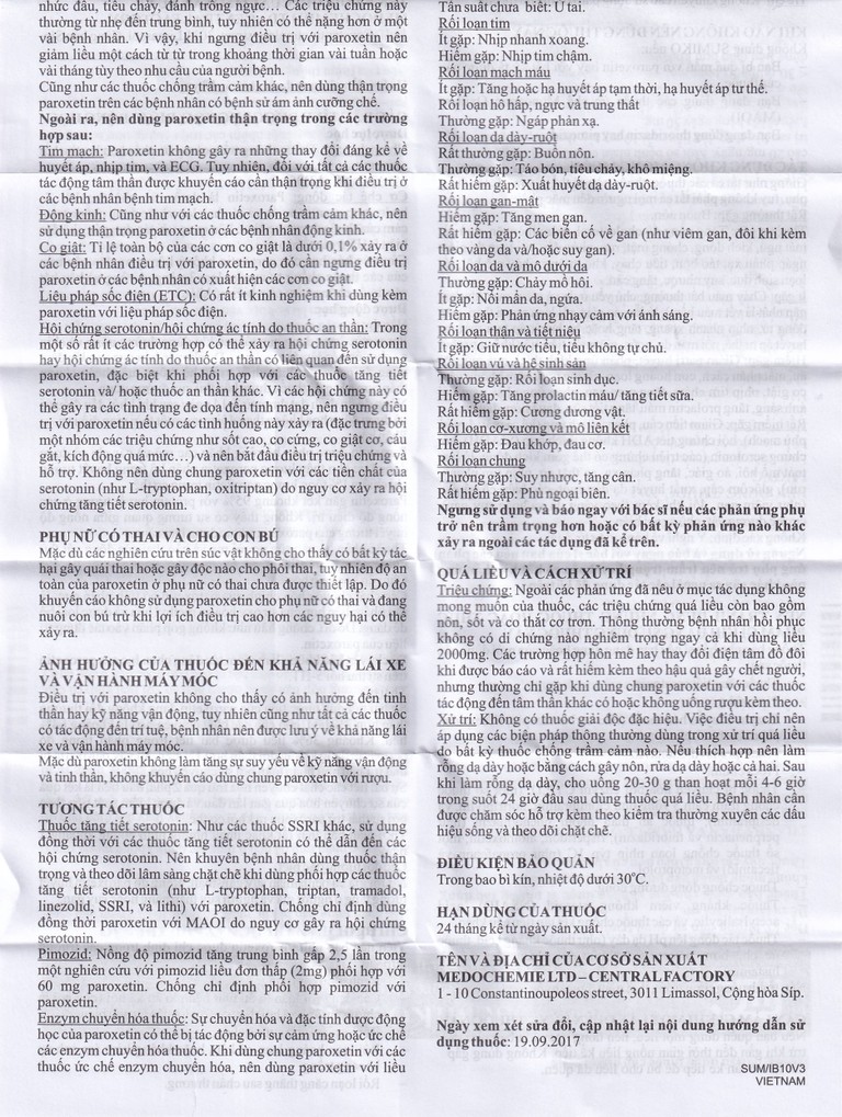 Thuốc Sumiko 20mg Medochemie điều trị bệnh trầm cảm (5 vỉ x 10 viên)