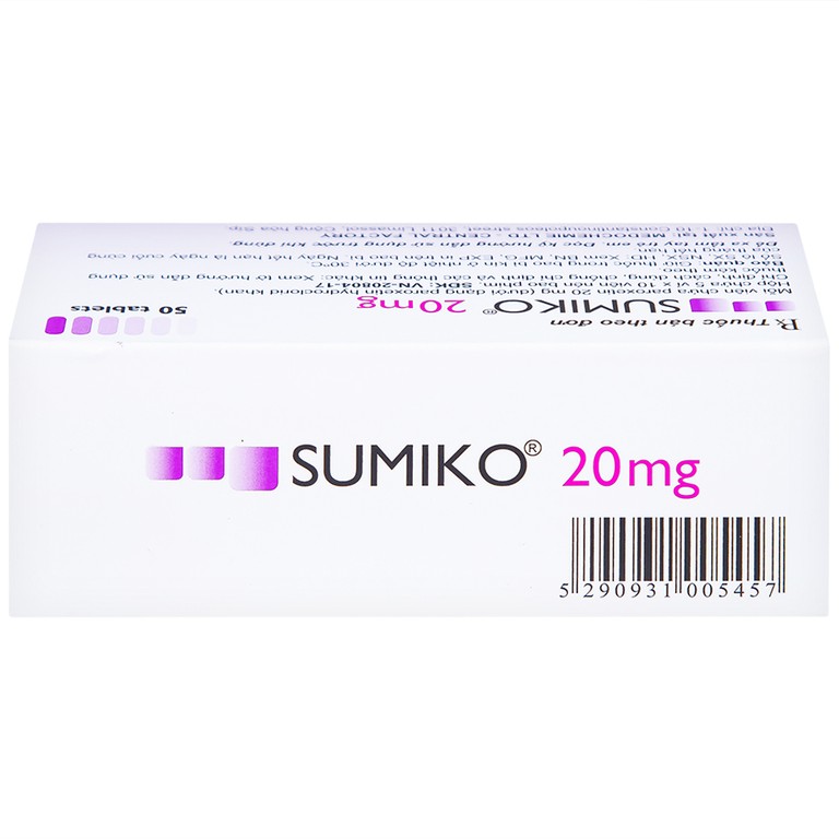 Thuốc Sumiko 20mg Medochemie điều trị bệnh trầm cảm (5 vỉ x 10 viên)