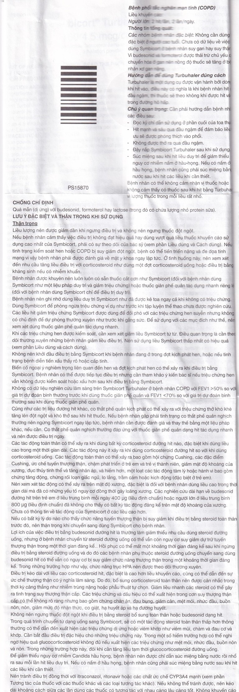 Thuốc bột để hít Symbicort AstraZeneca điều trị hen suyễn (120 liều)