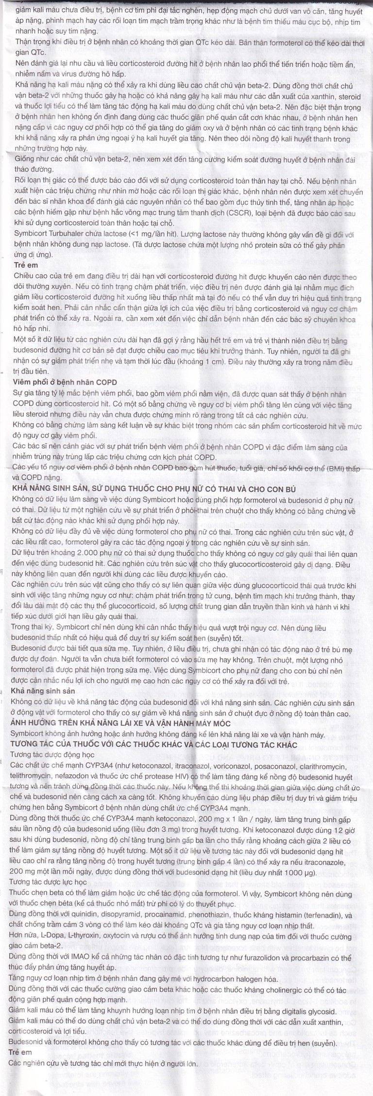 Thuốc bột để hít Symbicort AstraZeneca điều trị hen suyễn (120 liều)