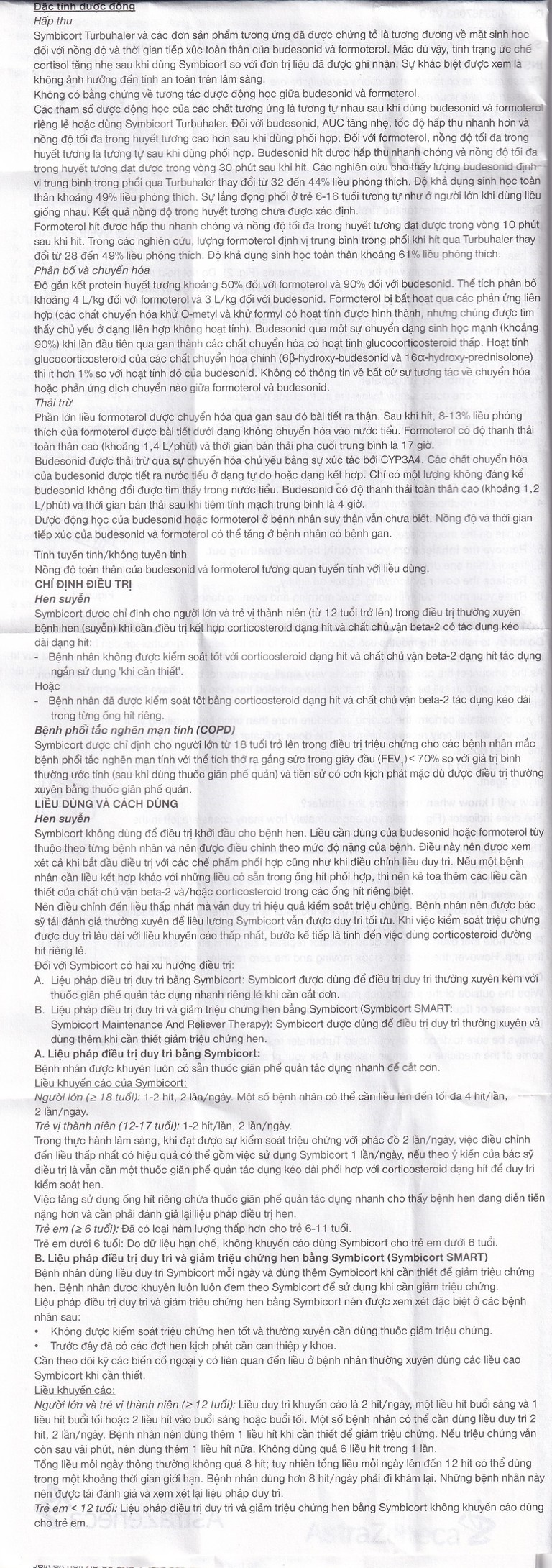 Thuốc bột để hít Symbicort AstraZeneca điều trị hen suyễn (120 liều)