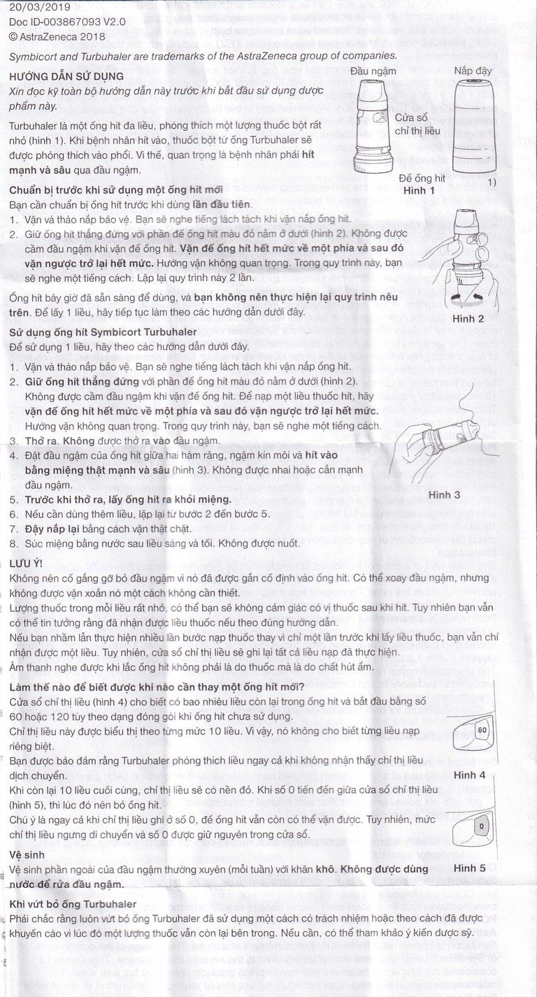 Thuốc bột để hít Symbicort AstraZeneca điều trị hen suyễn (120 liều)