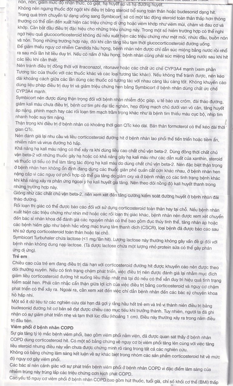 Thuốc bột để hít Symbicort AstraZeneca điều trị hen suyễn (60 liều)