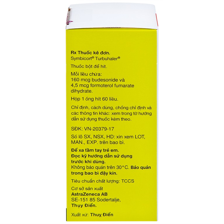 Thuốc bột để hít Symbicort AstraZeneca điều trị hen suyễn (60 liều)