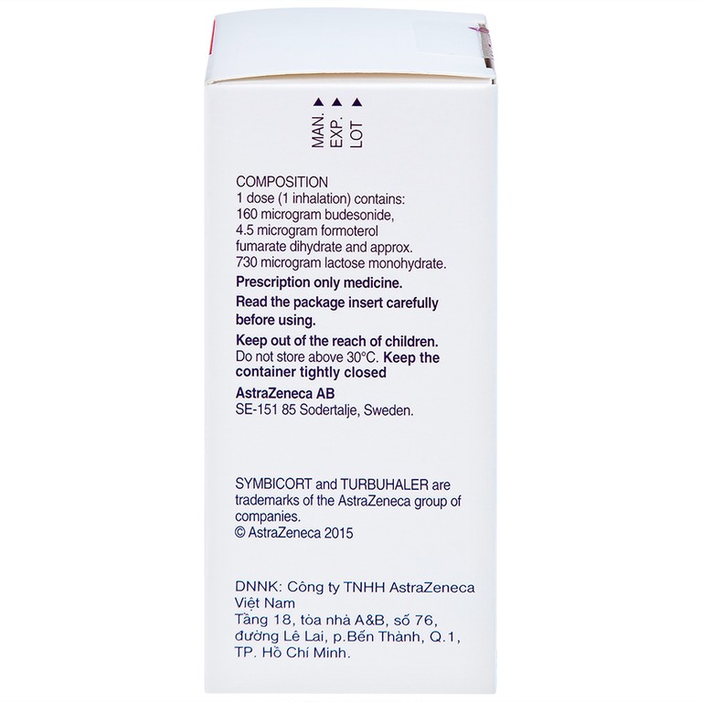 Thuốc bột để hít Symbicort AstraZeneca điều trị hen suyễn (60 liều)