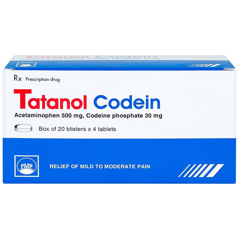 Thuốc Tatanol Codein hỗ trợ điều trị các cơn đau vừa và nặng (20 vỉ x 4 viên)