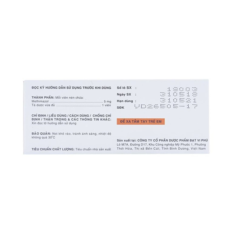 Thuốc Tazilex Davipharm điều trị trước khi phẫu thuật tuyến giáp (10 vỉ x 10 viên) 