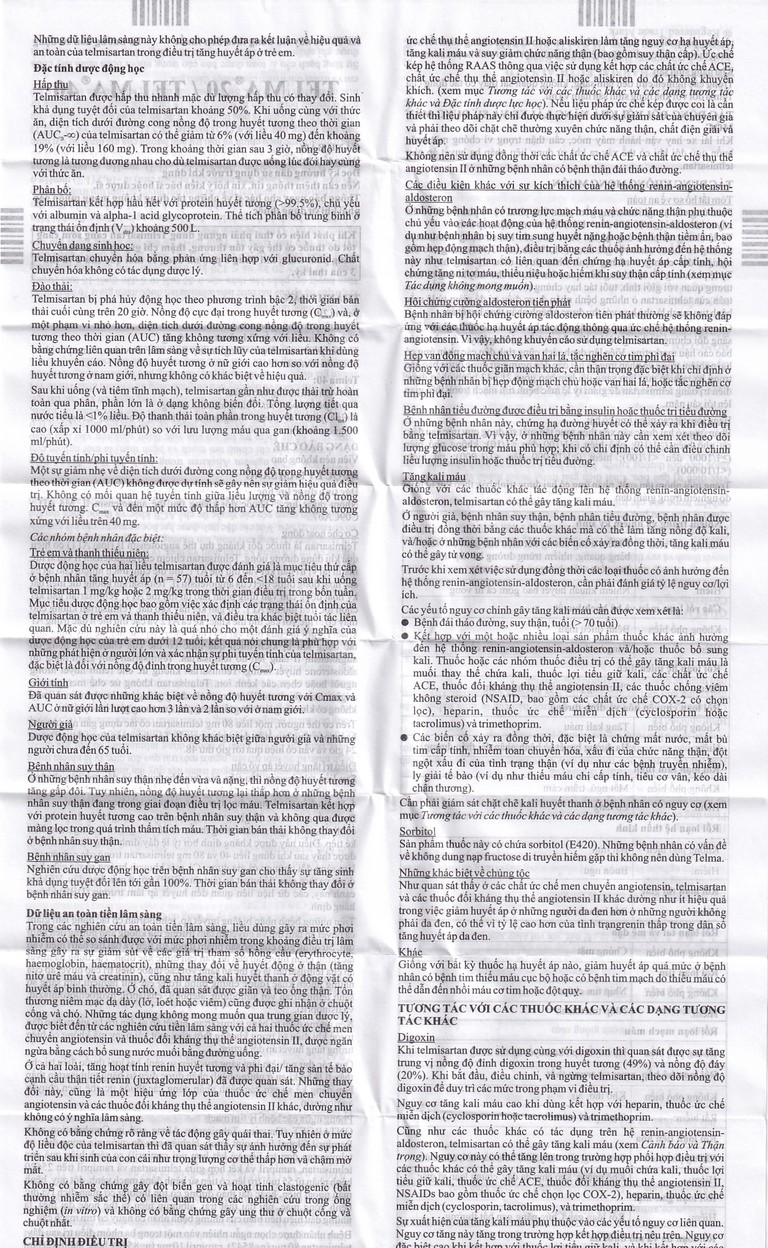 Thuốc Telma 20 Glenmark điều trị tăng huyết áp vô căn (1 vỉ x 10 viên)