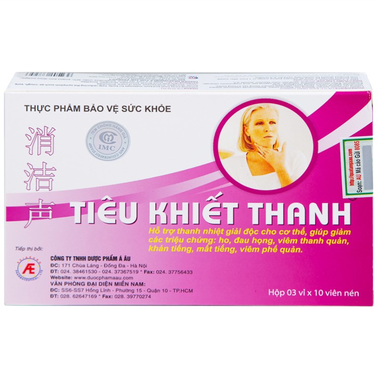 Viên uống Tiêu Khiết Thanh Á Âu hỗ trợ thanh nhiệt giải độc cho cơ thể (3 vỉ x 10 viên)