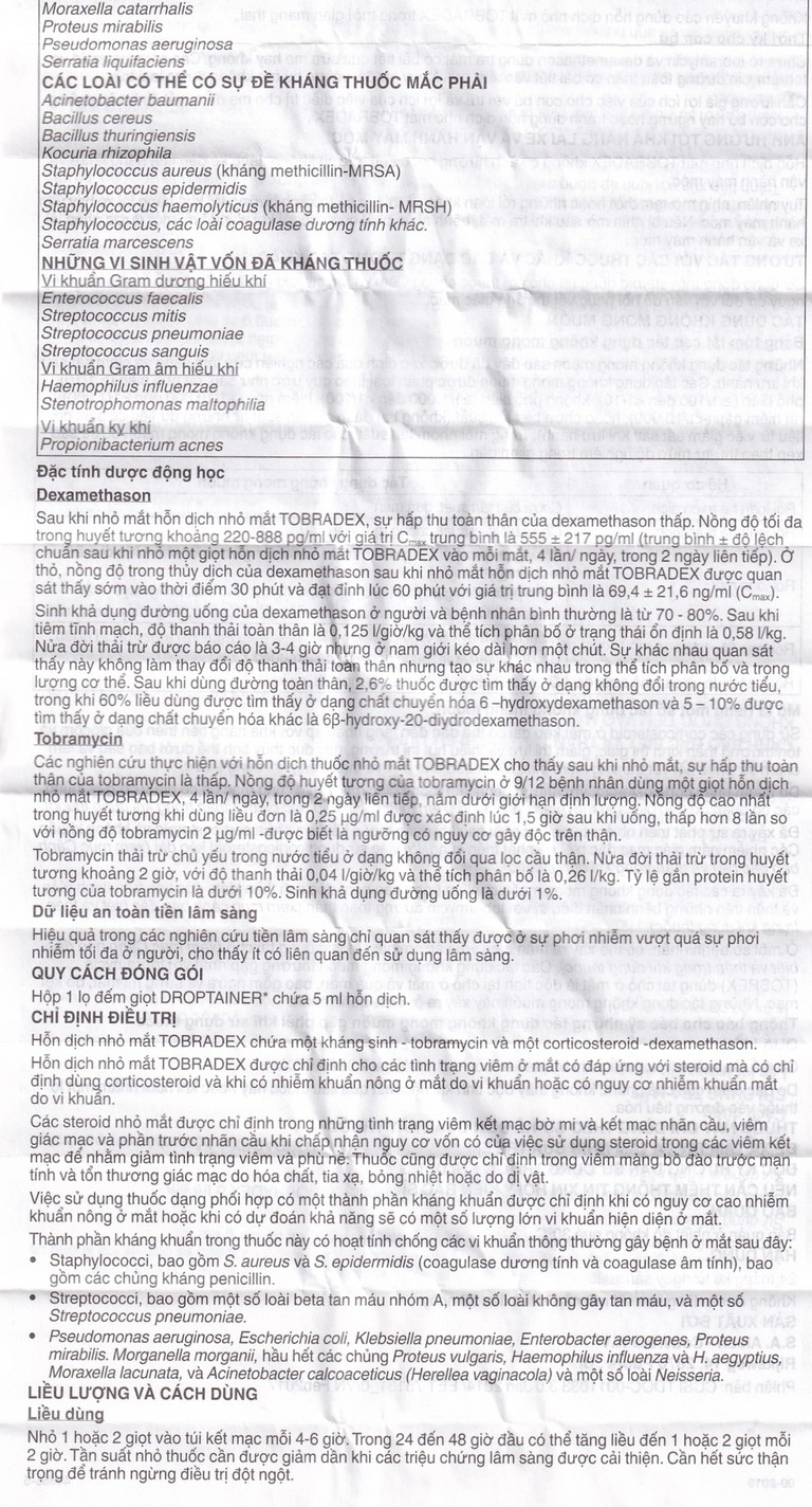 Hỗn dịch nhỏ mắt Tobradex điều trị tình trạng viêm ở mắt (5ml)