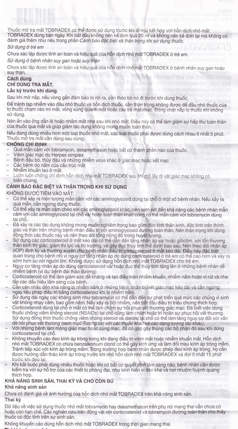 Hỗn dịch nhỏ mắt Tobradex điều trị tình trạng viêm ở mắt (5ml)