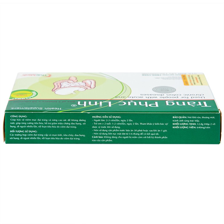 Viên uống Tràng Phục Linh Thái Minh dùng cho người bị viêm đại tràng cấp và mạn tính (2 vỉ x 10 viên)