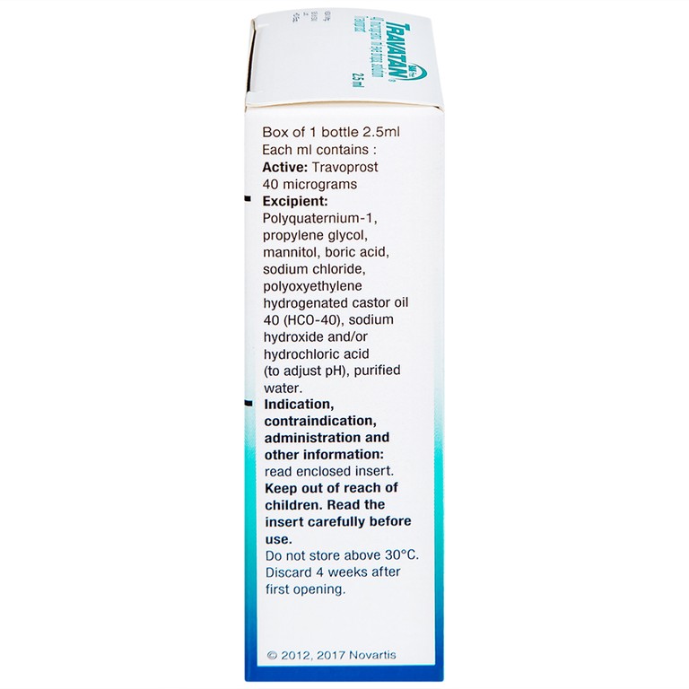 Thuốc nhỏ mắt Travatan Novartis làm giãn nhãn áp (2,5ml)