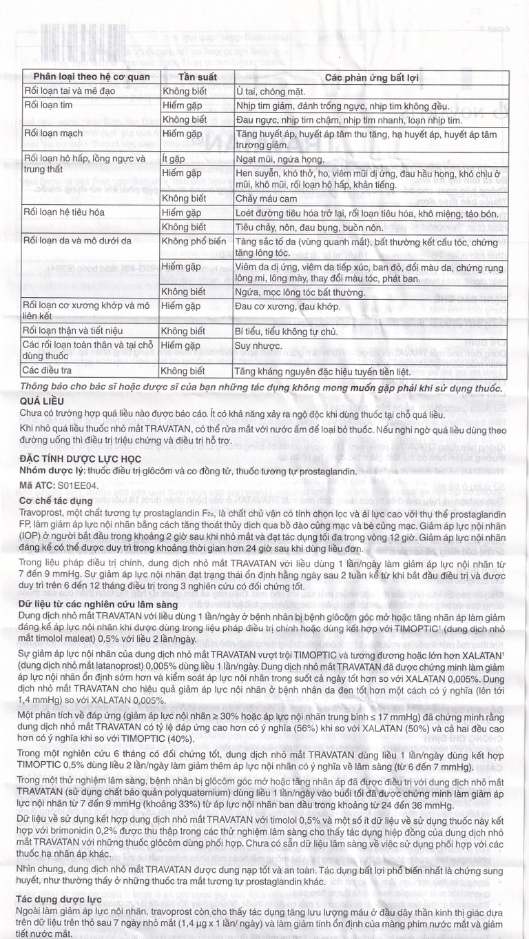 Thuốc nhỏ mắt Travatan Novartis làm giãn nhãn áp (2,5ml)