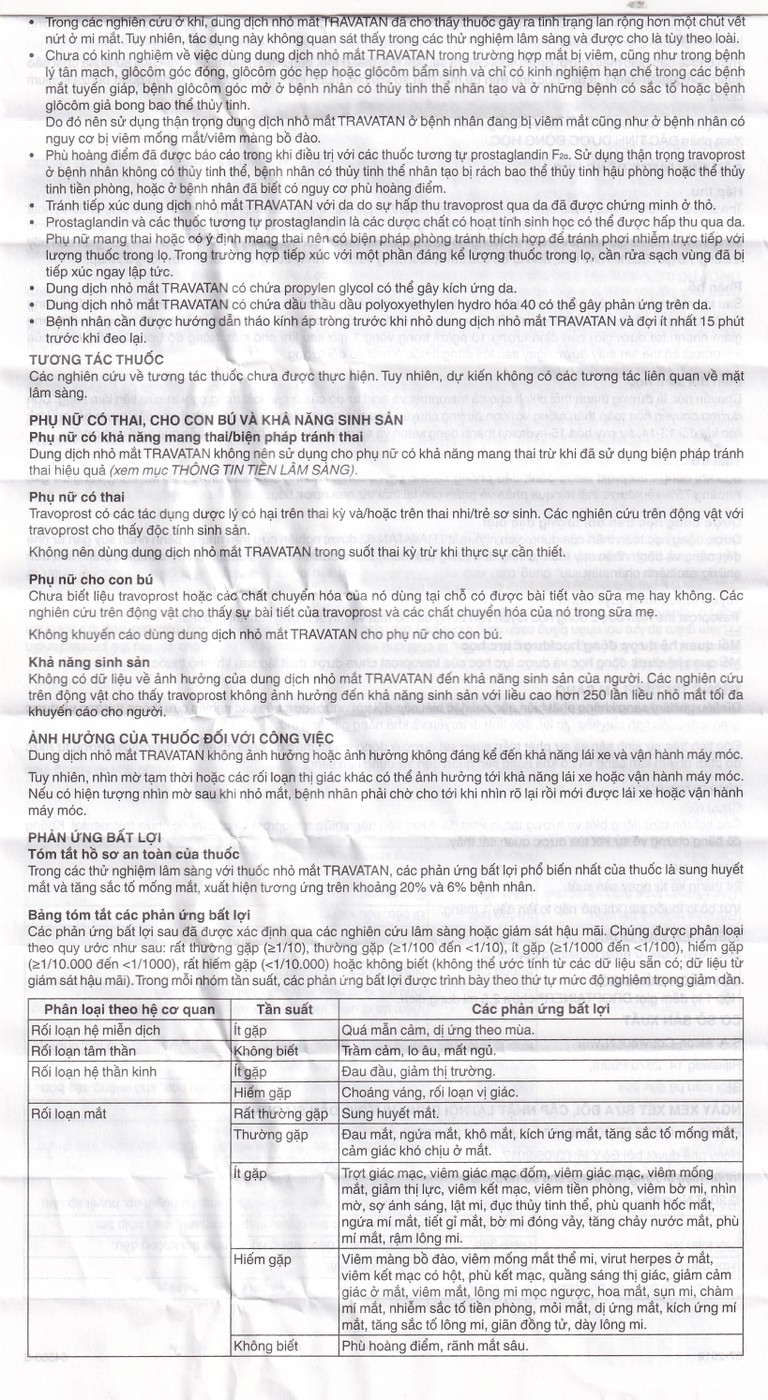 Thuốc nhỏ mắt Travatan Novartis làm giãn nhãn áp (2,5ml)