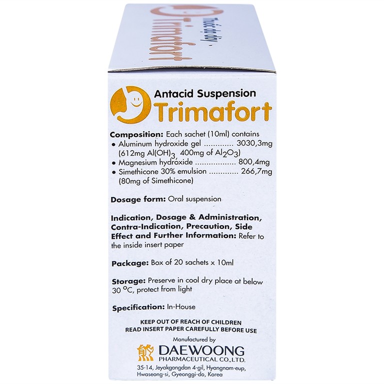 Thuốc dạ dày Trimafort Daewoong điều trị đau dạ dày, ợ nóng, đầy hơi (20 gói x 10ml) 