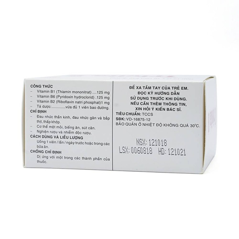 Thuốc Trivita B Pharmedic điều trị đau nhức thần kinh (10 vỉ x 10 viên)