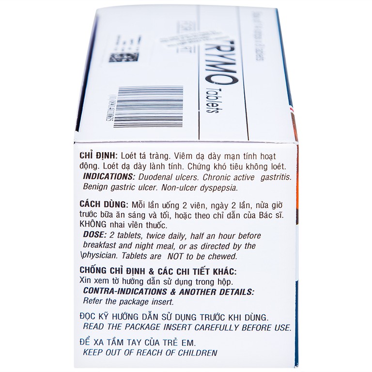 Thuốc Trymo Raptakos điều trị điều trị loét tá tràng, viêm dạ dày (14 vỉ x 8 viên)