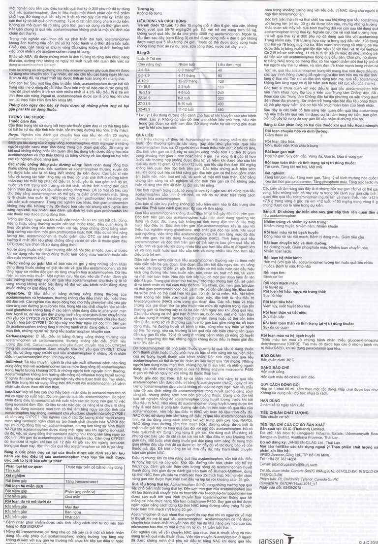 Siro Tylenol Janssen giảm đau, hạ sốt cho trẻ em (60ml)