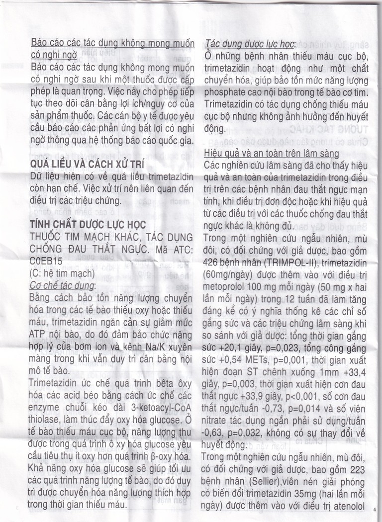 Thuốc Vastarel MR Servier điều trị đau thắt ngực (2 vỉ x 30 viên)