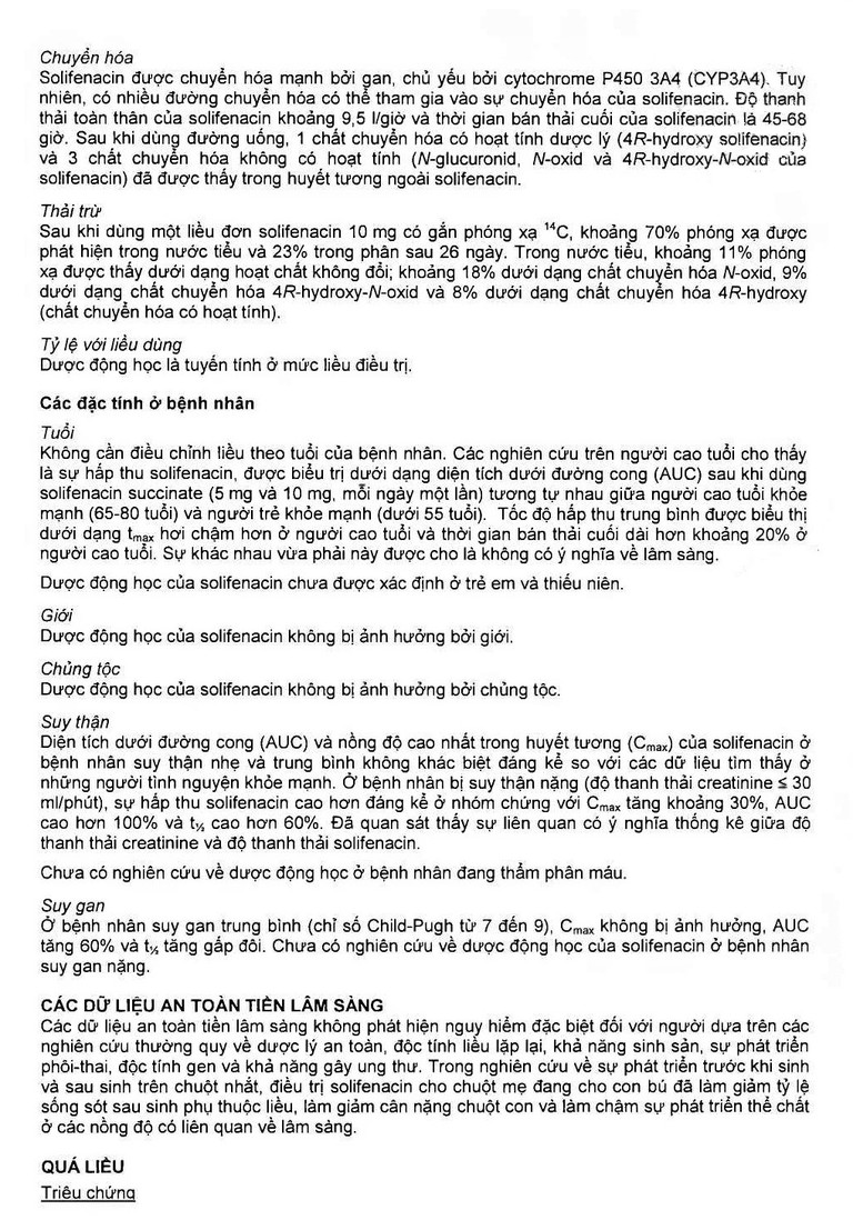 Thuốc Vesicare 5mg Astellas điều trị triệu chứng tiểu không tự chủ (3 vỉ x 10 viên)